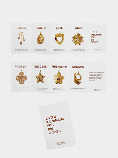 Necklace Pendant Clover With Stones - 18k Gold Swim