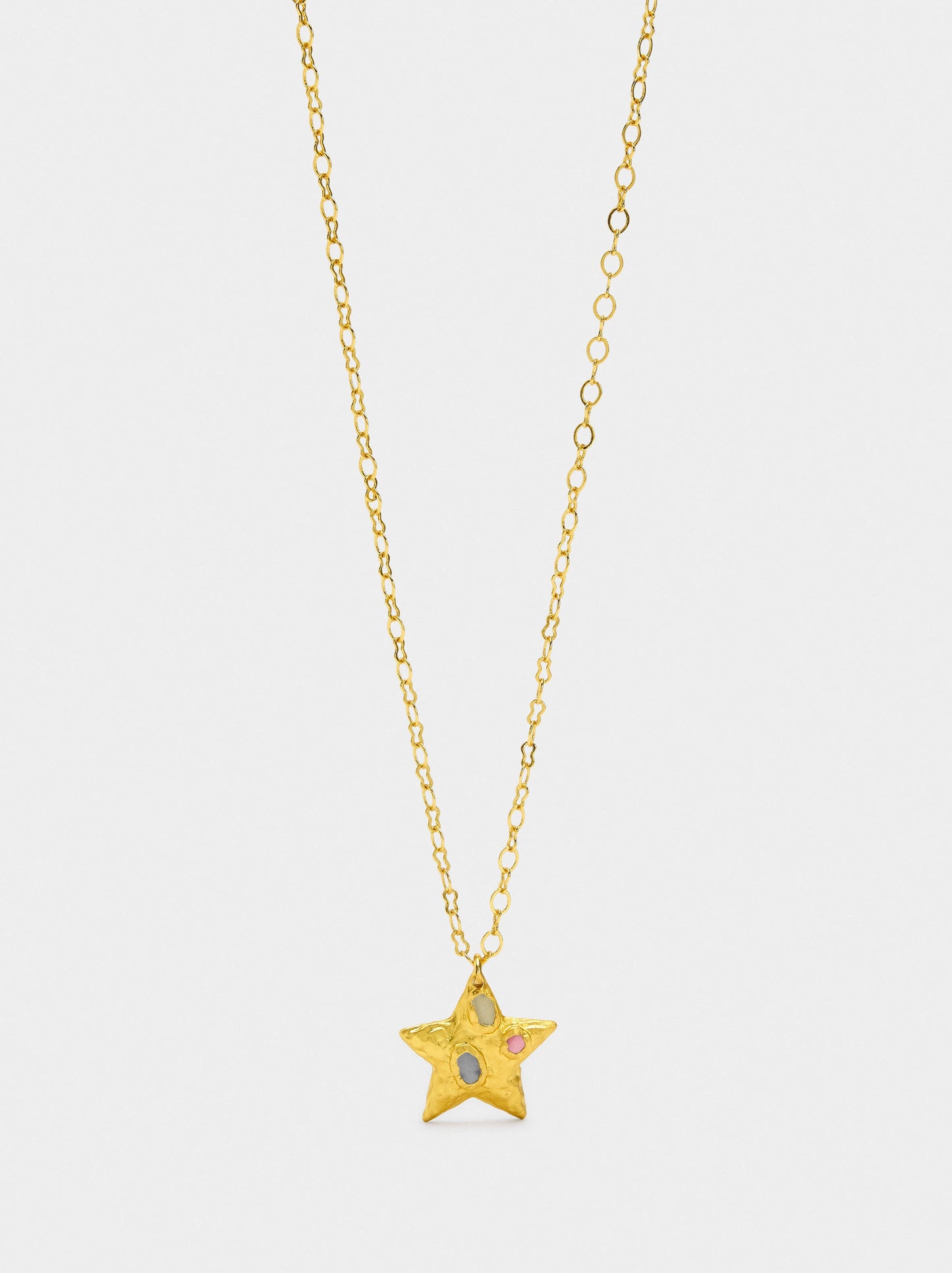 Star Pendant Necklace With Stones - 18k Gold Swim