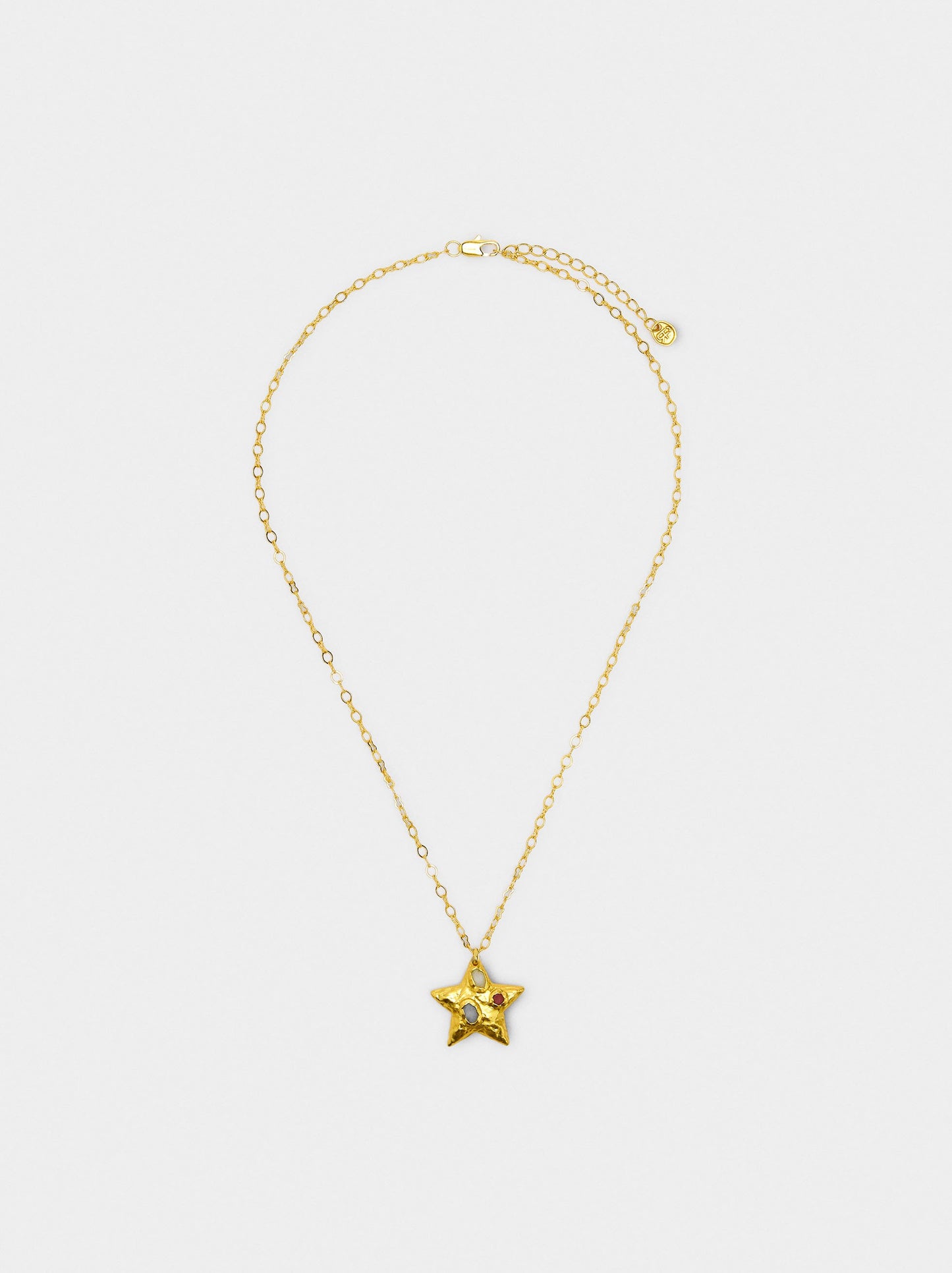 Star Pendant Necklace With Stones - 18k Gold Swim