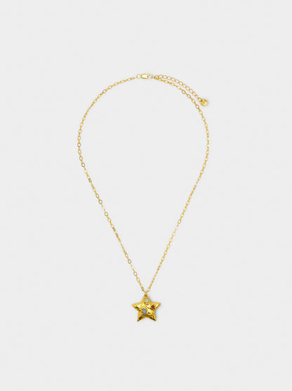 Star Pendant Necklace With Stones - 18k Gold Swim