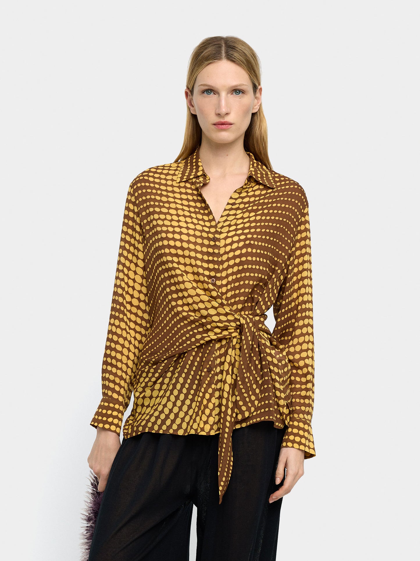 Printed Shirt With Knot