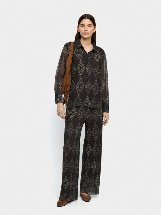 Trousers With Printed Diamond Pattern
