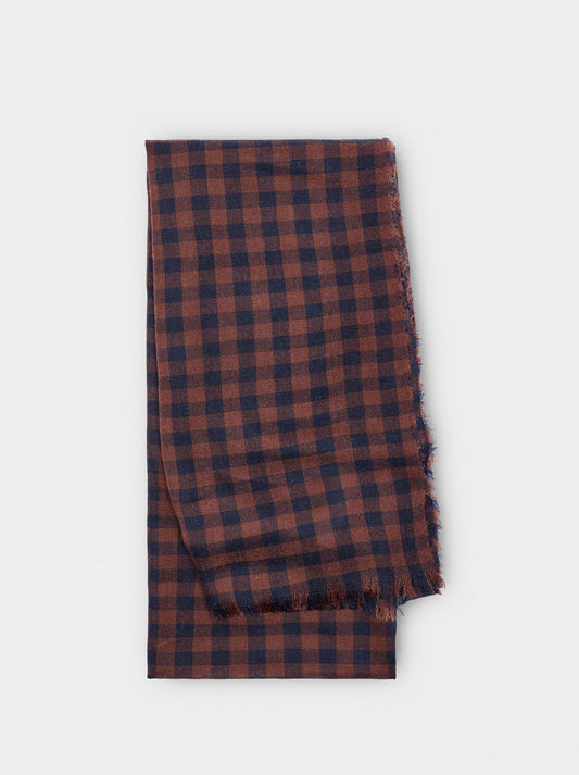 Jacquard Checked Scarf With Wool