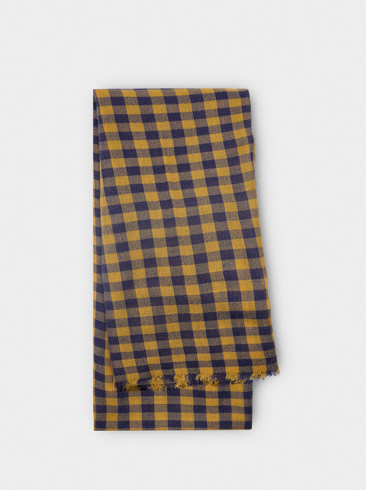 Jacquard Checked Scarf With Wool