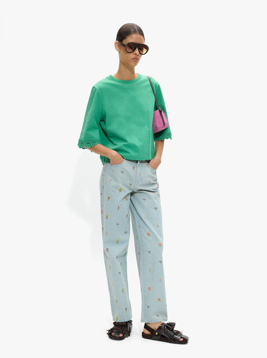 Blouse With Crochet Details 100% Cotton