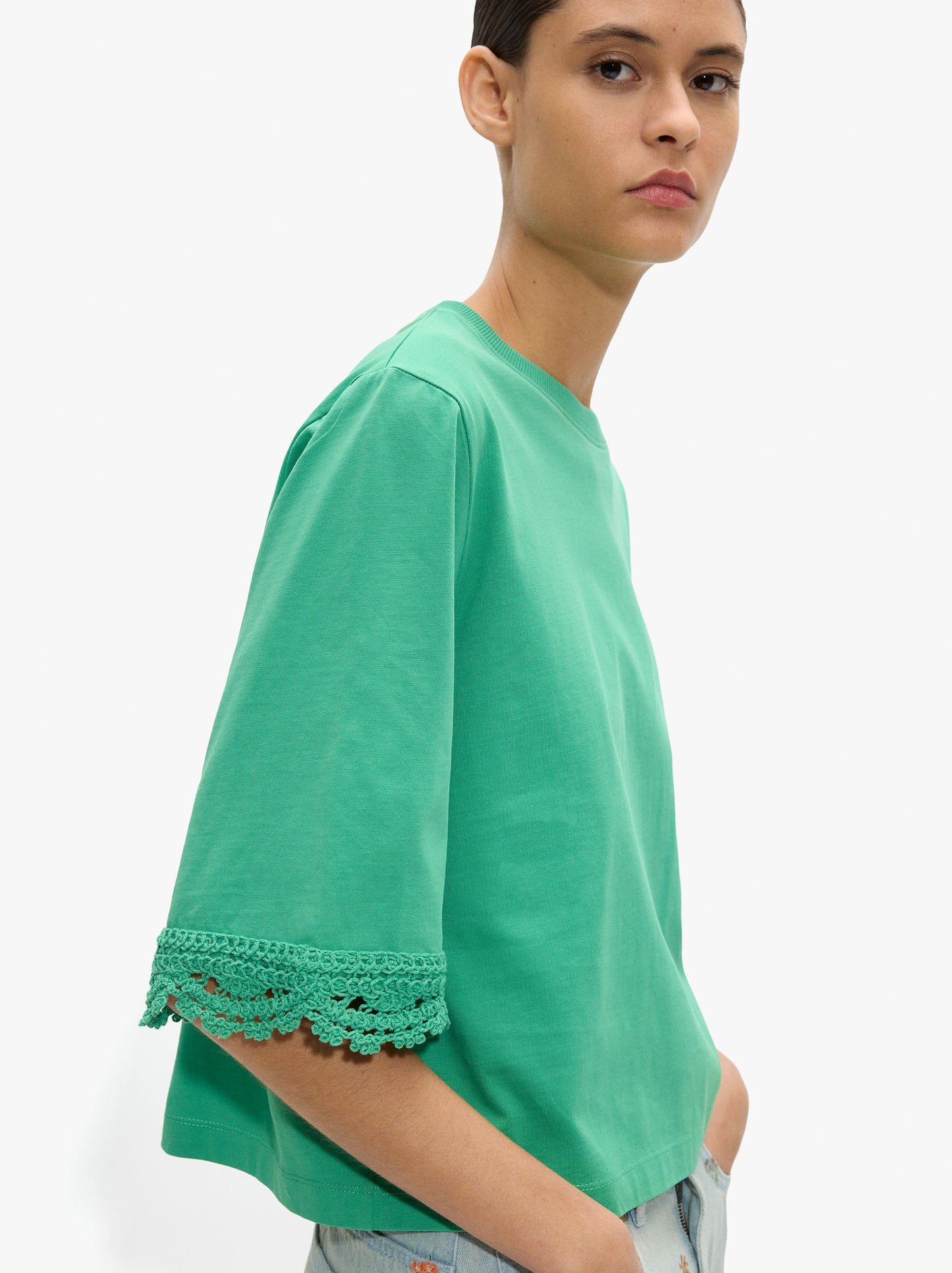 Blouse With Crochet Details 100% Cotton