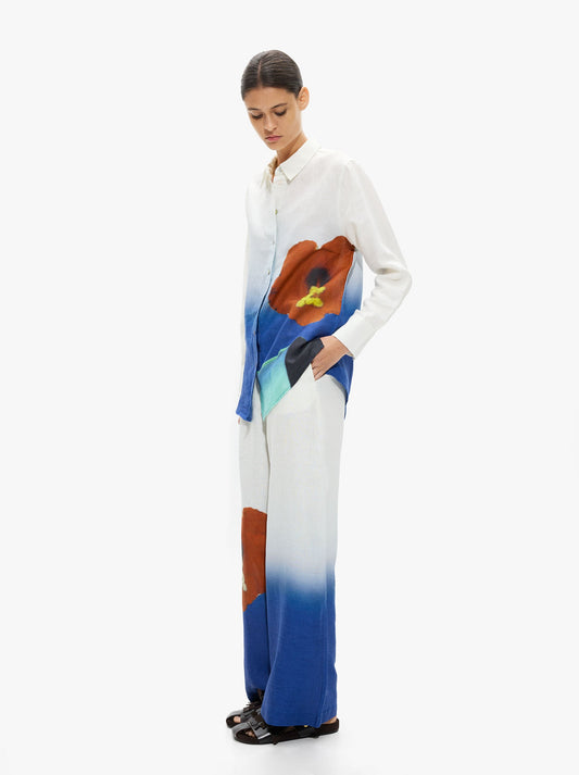 Printed Trousers 100% Linen