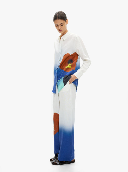 Printed Trousers 100% Linen