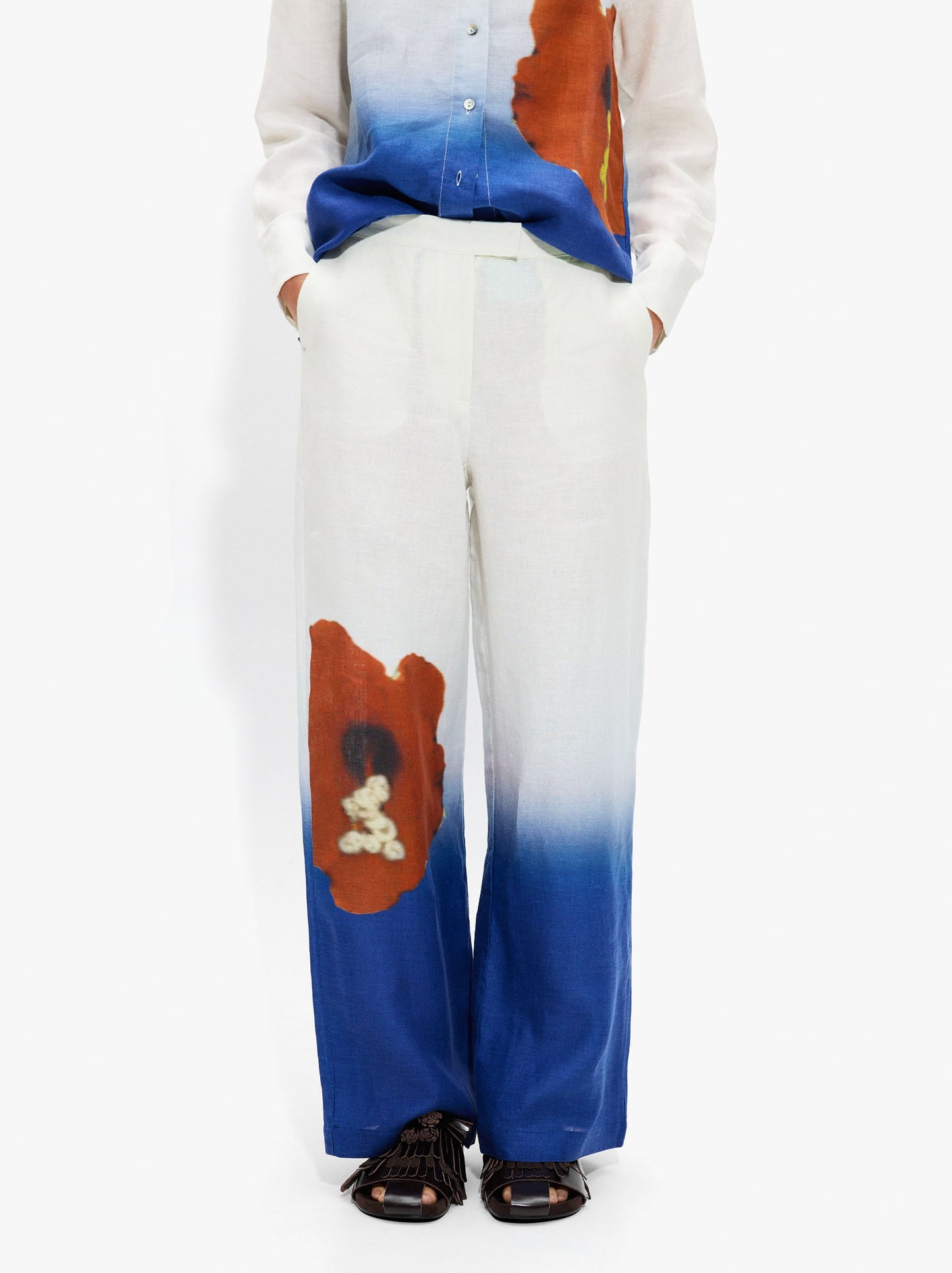 Printed Trousers 100% Linen