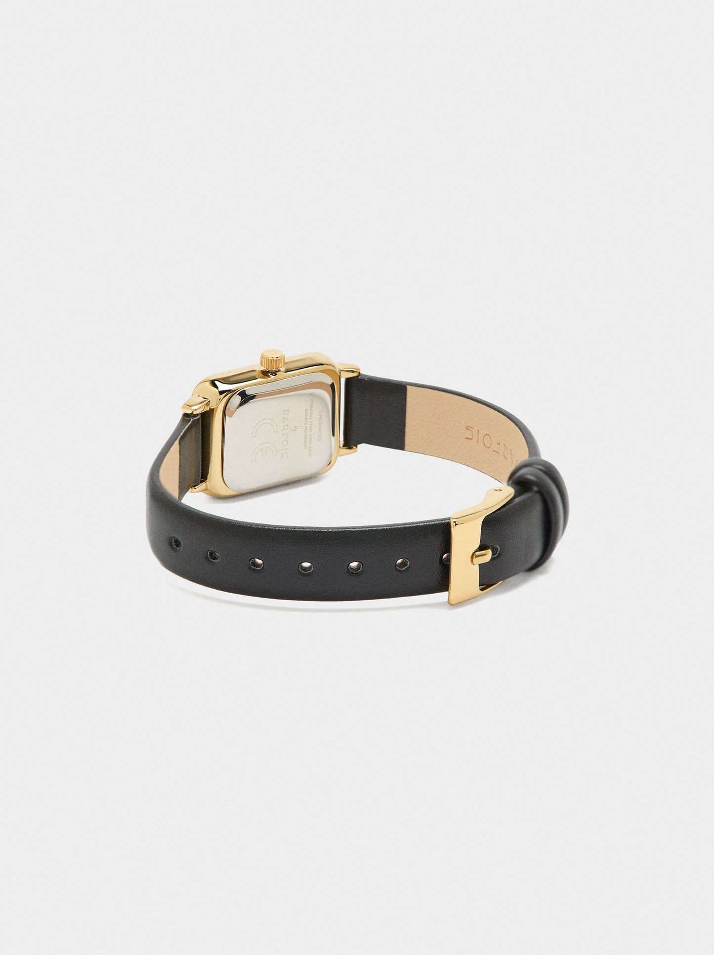 Square Watch With Leather-Effect Bracelet