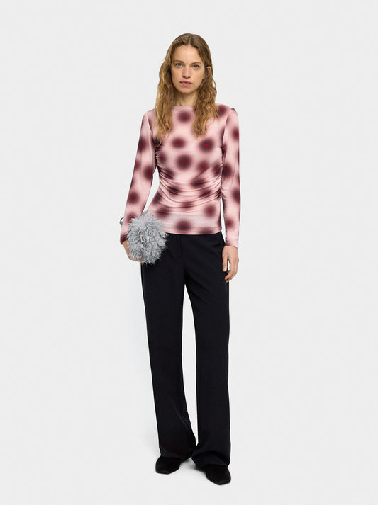 Printed Sweater With Draping