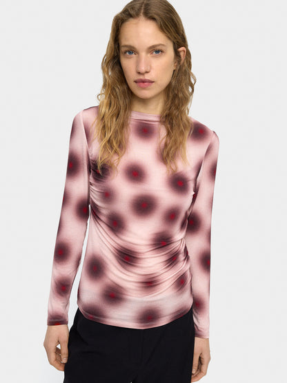 Printed Sweater With Draping