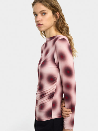 Printed Sweater With Draping