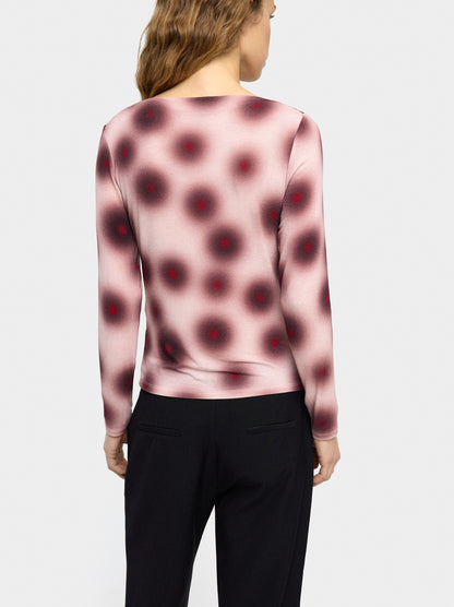 Printed Sweater With Draping