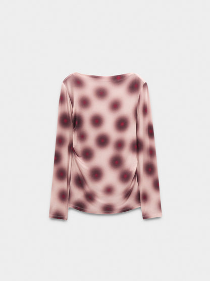 Printed Sweater With Draping