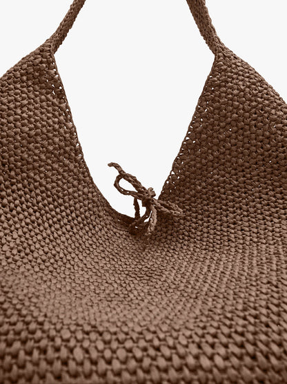 Shoulder Bag With Straw Effect
