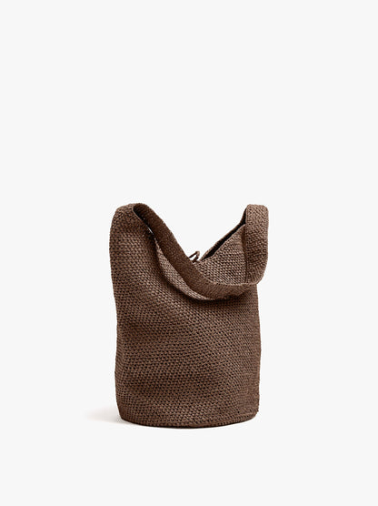 Shoulder Bag With Straw Effect