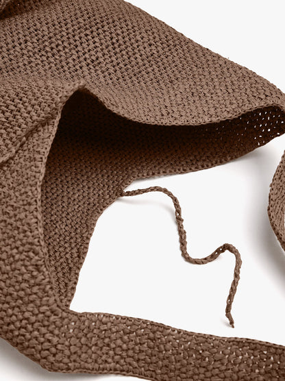 Shoulder Bag With Straw Effect