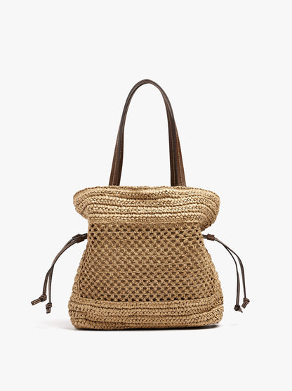 Shopper Bag With Straw Effect M