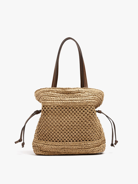 Shopper Bag With Straw Effect M
