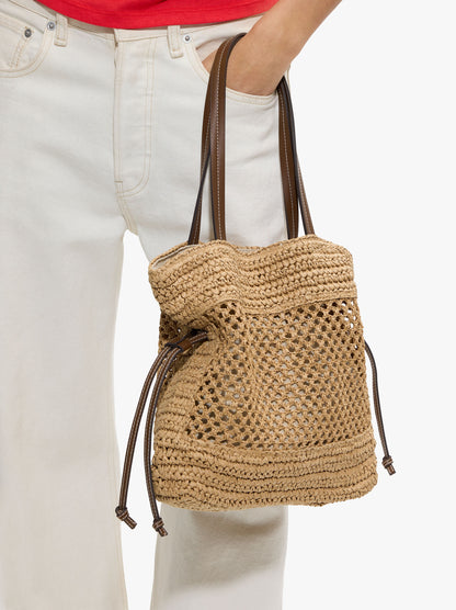Shopper Bag With Straw Effect M