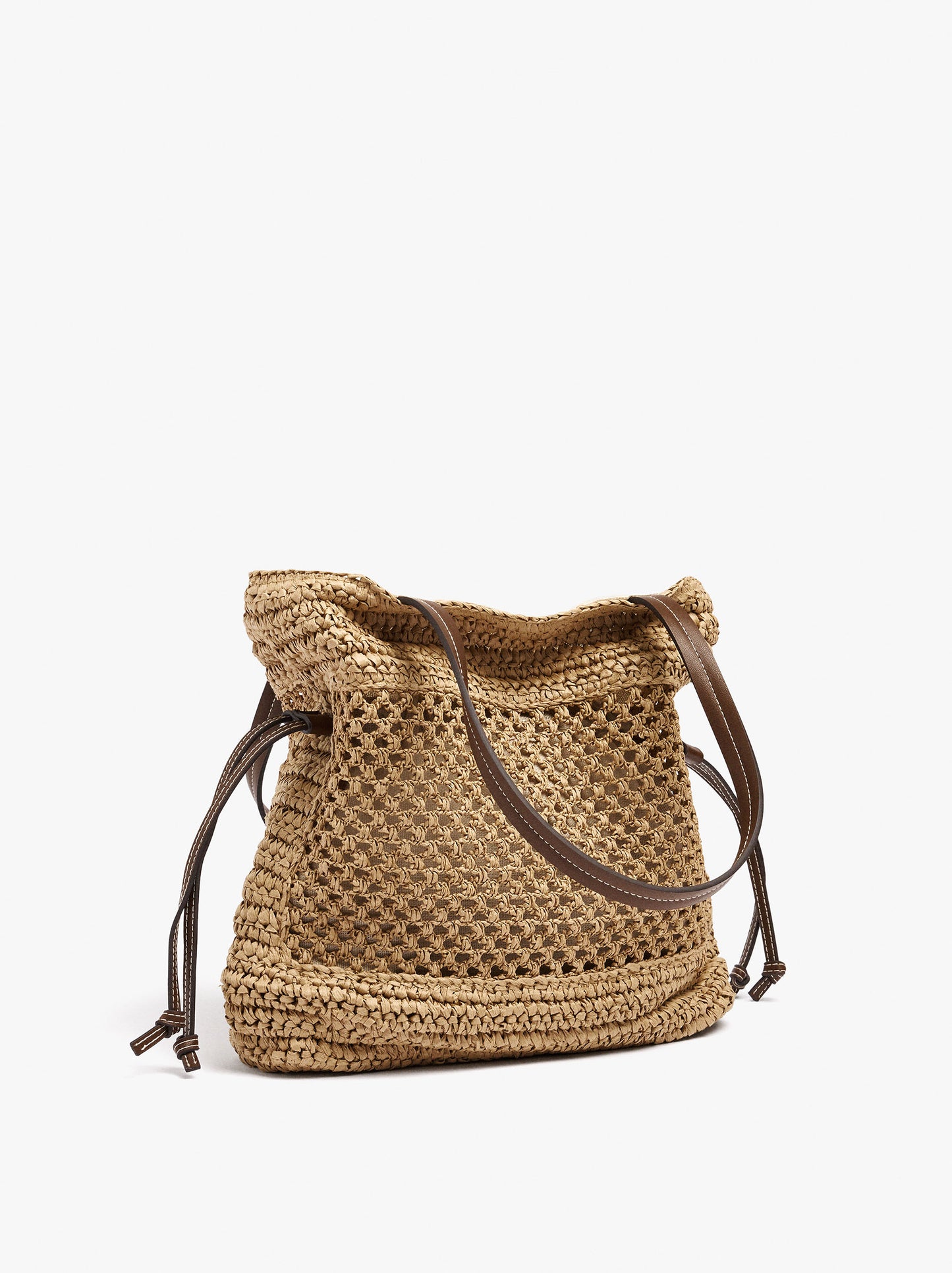Shopper Bag With Straw Effect M