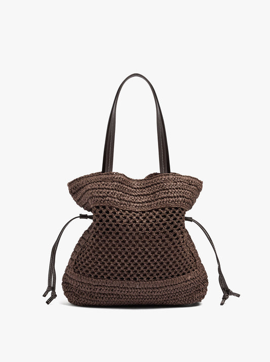 Shopper Bag With Straw Effect M