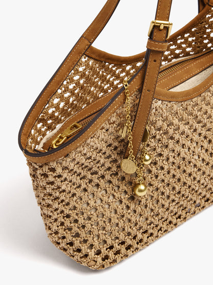 Tote Bag Straw Effect With Handle