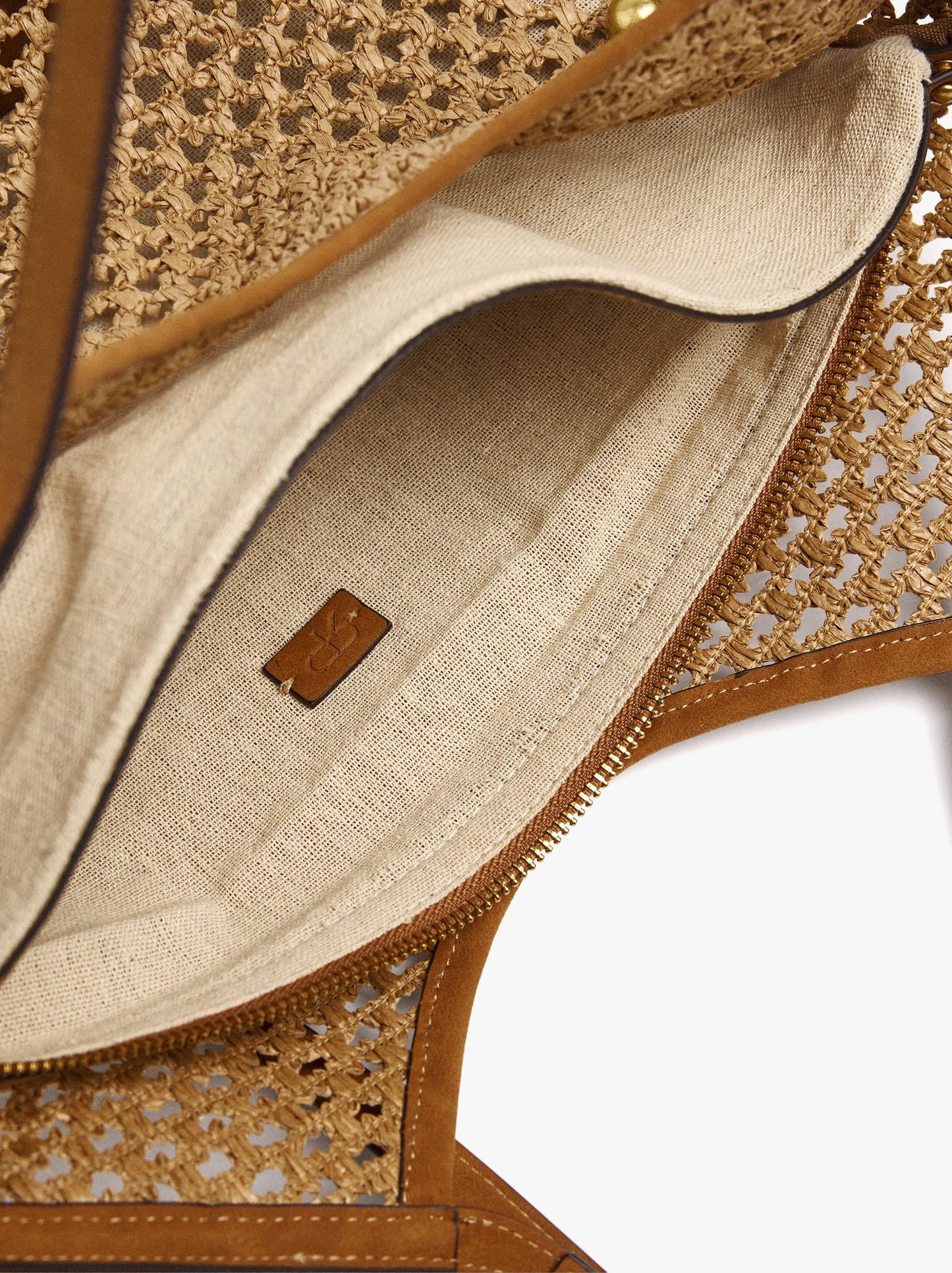 Tote Bag Straw Effect With Handle