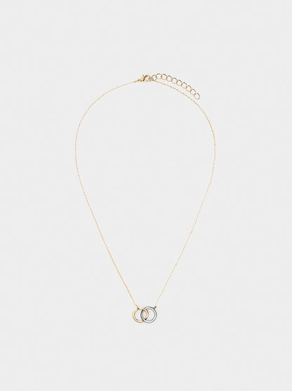 Bicolor Interlaced Hoop Necklace