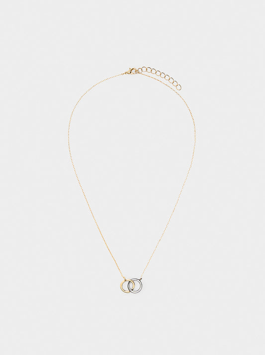 Bicolor Interlaced Hoop Necklace