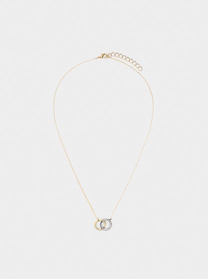 Bicolor Interlaced Hoop Necklace