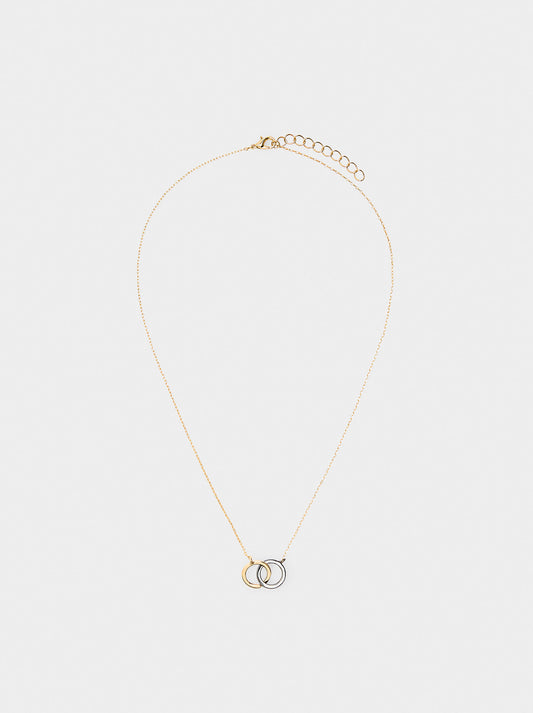 Bicolor Interlaced Hoop Necklace