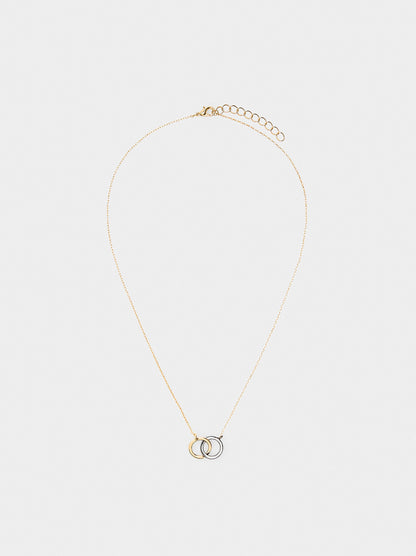 Bicolor Interlaced Hoop Necklace
