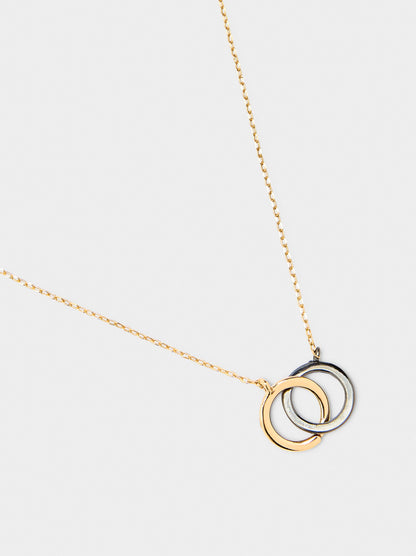 Bicolor Interlaced Hoop Necklace
