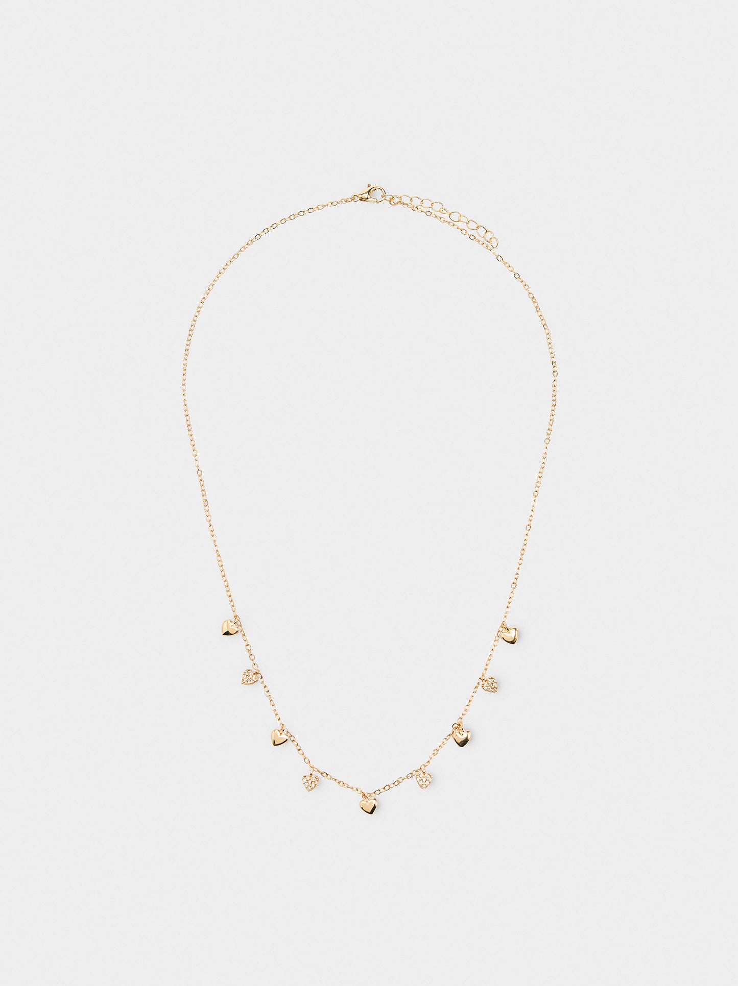 Necklace With Hearts And Cubic Zirconia