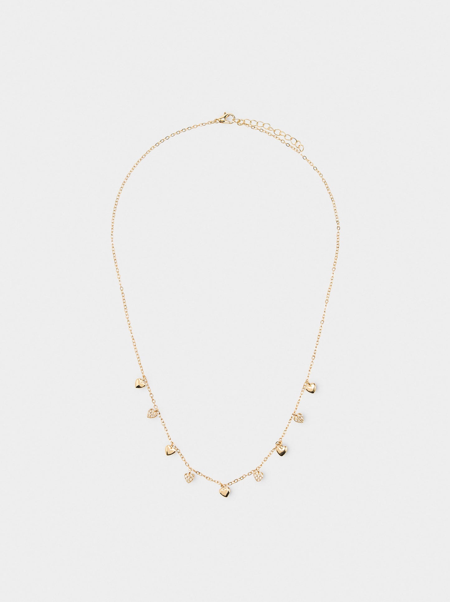 Necklace With Hearts And Cubic Zirconia