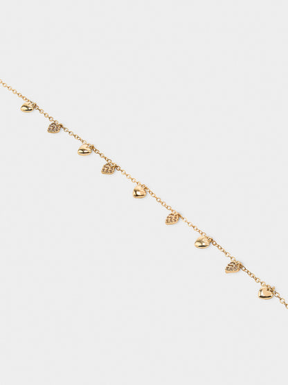 Necklace With Hearts And Cubic Zirconia