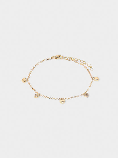 Bracelet With Hearts And Zirconia Stones