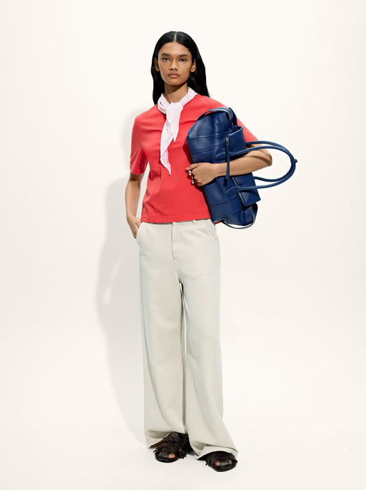 Cotton T-Shirt With Scarf