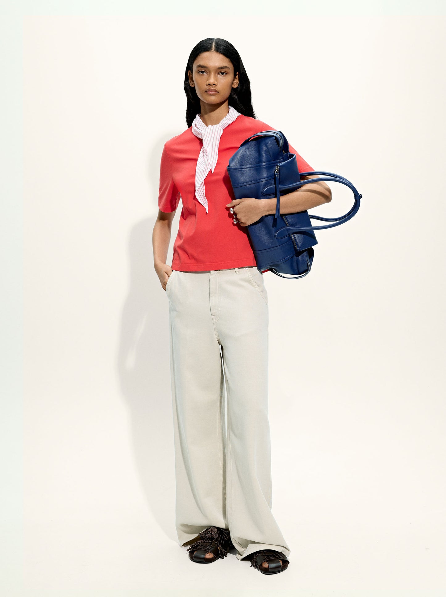 Cotton T-Shirt With Scarf