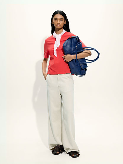 Cotton T-Shirt With Scarf