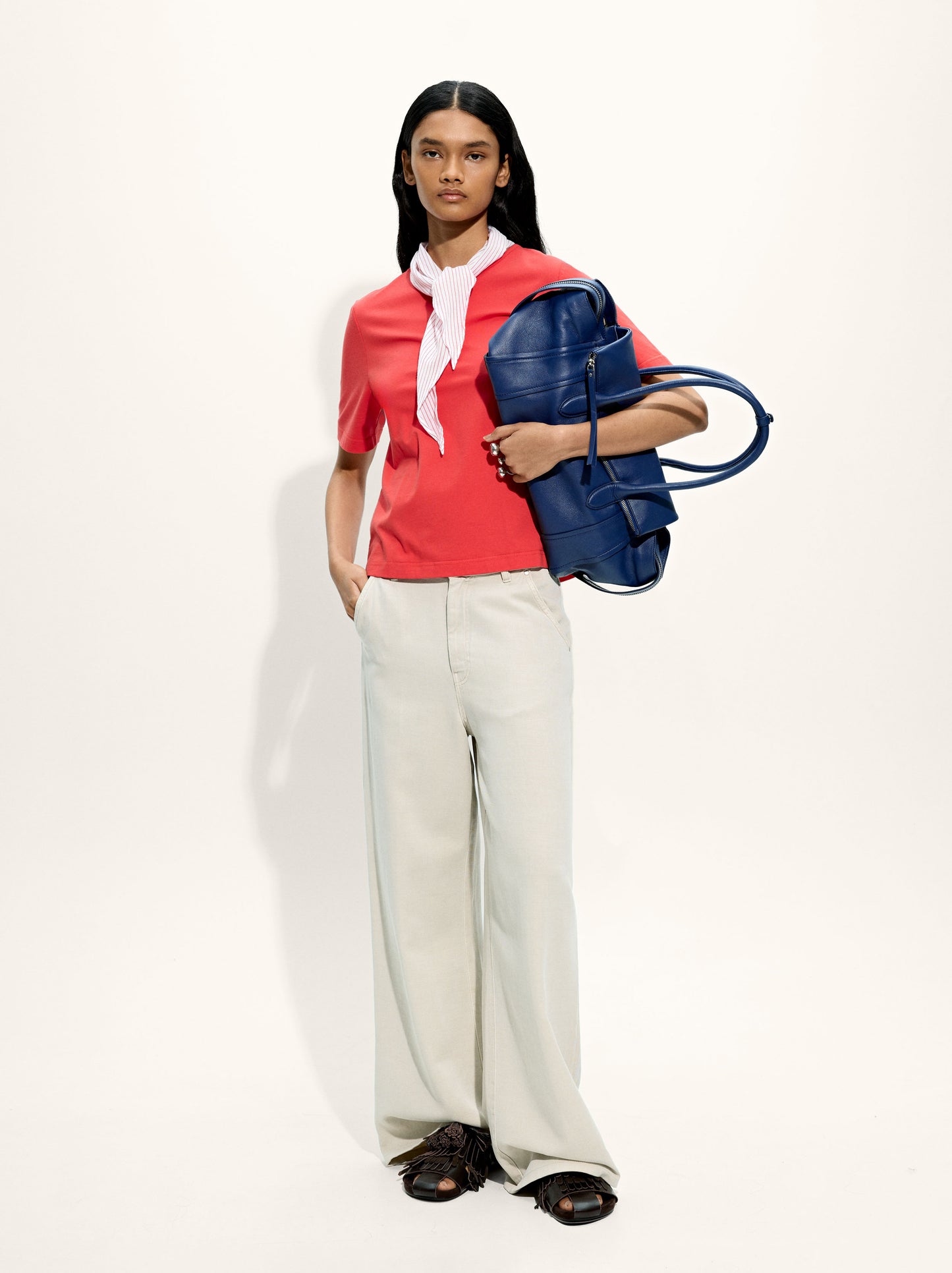 Cotton T-Shirt With Scarf