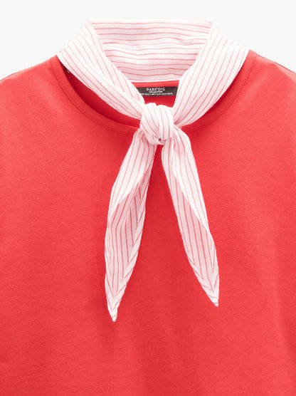 Cotton T-Shirt With Scarf