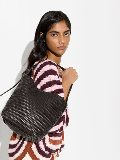 Shoulder Bag With Braided Leather