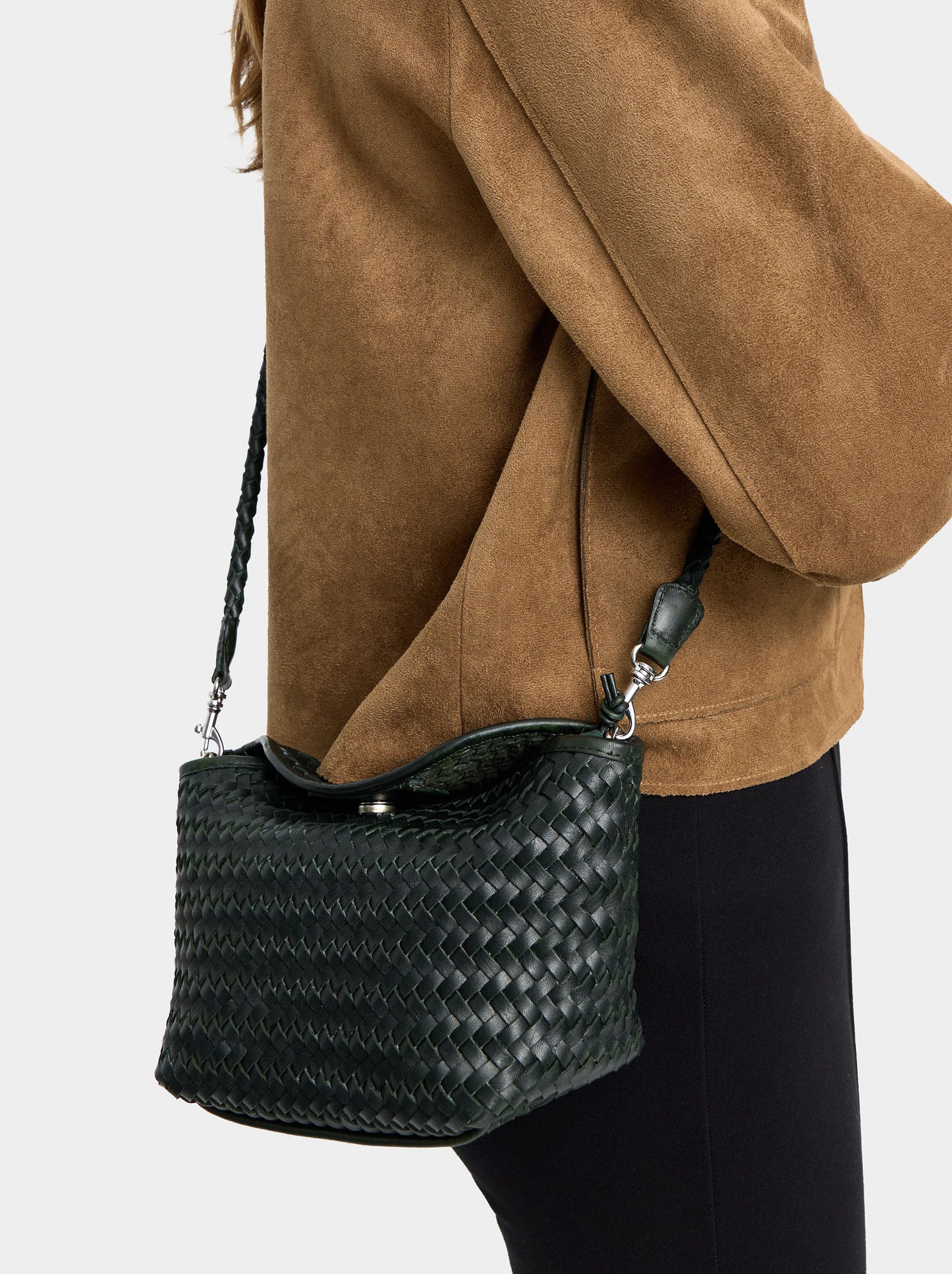 Braided Leather Crossbody Bag