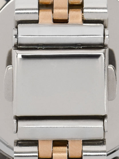 Round Bicolor Watch With Steel Bracelet