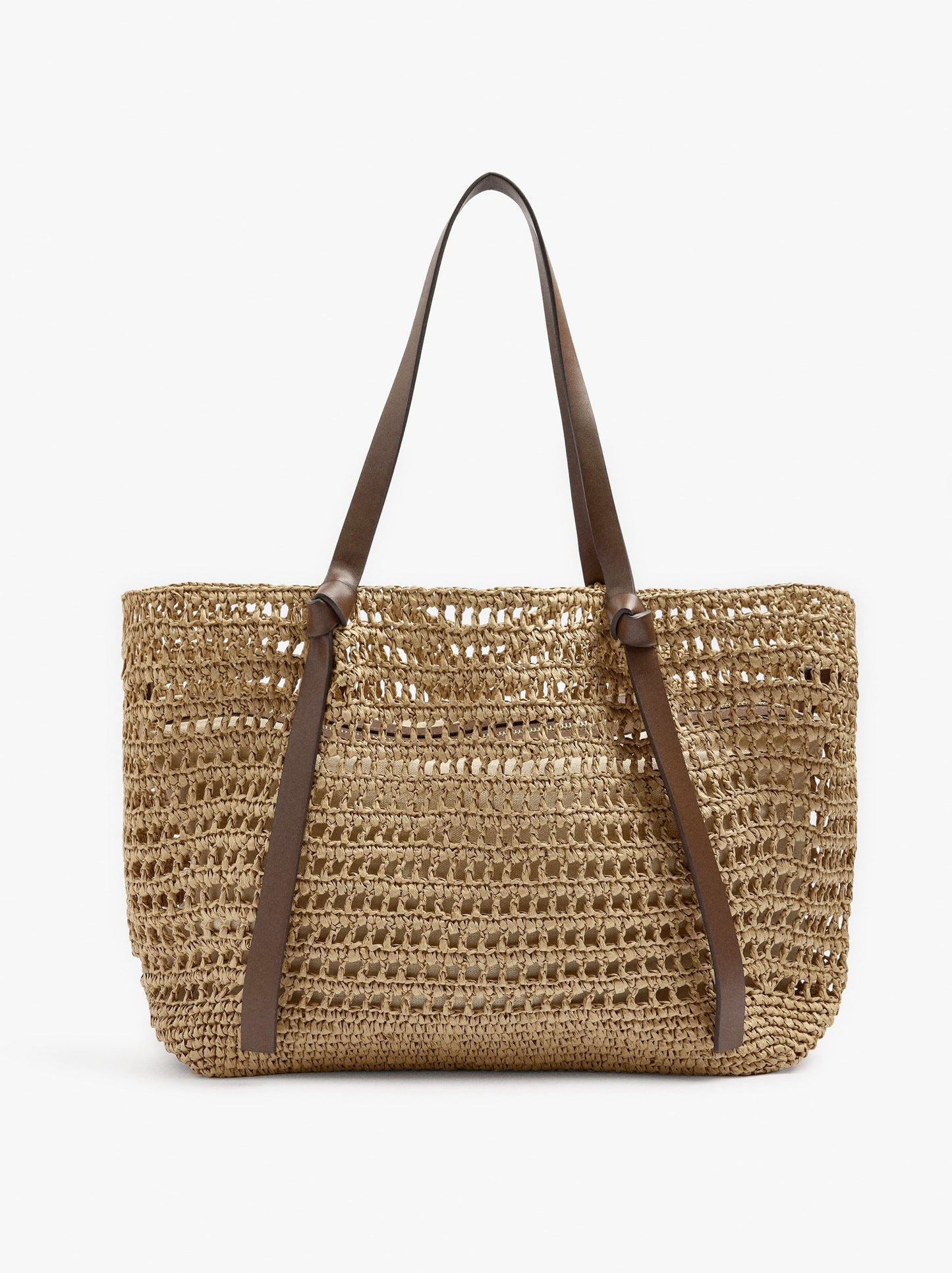 Shopper Bag With Straw Effect With Removable Bag