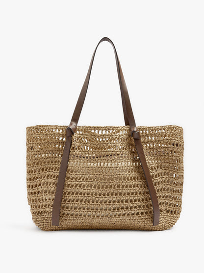 Shopper Bag With Straw Effect With Removable Bag
