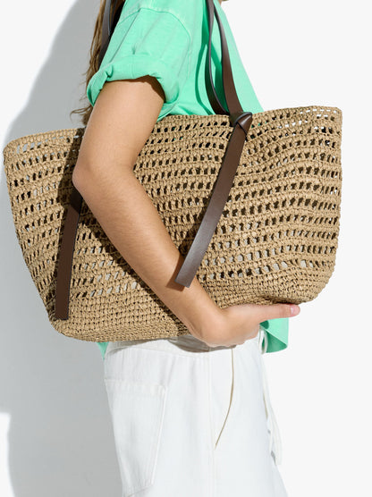 Shopper Bag With Straw Effect With Removable Bag